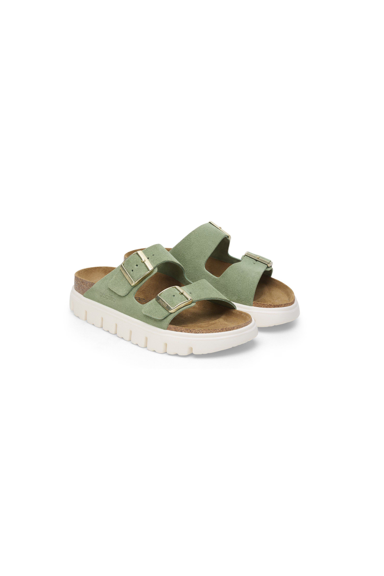 Birkenstock Papillio Arizona Chunky Suede Leather | Green Tea | Narrow