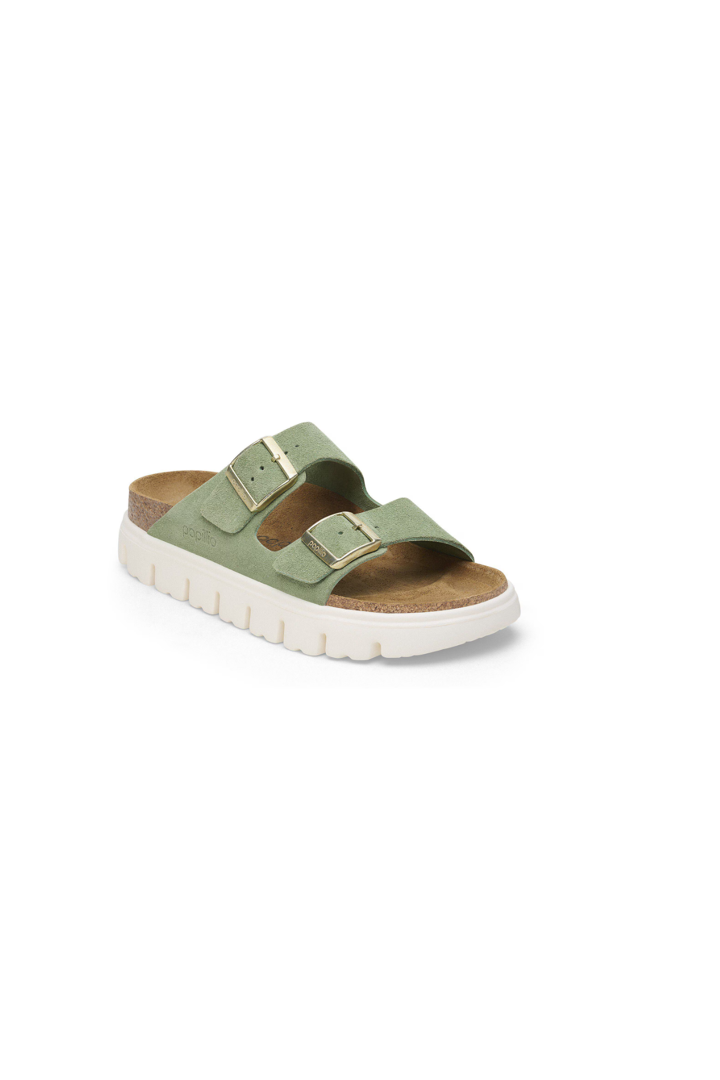 Birkenstock Papillio Arizona Chunky Suede Leather | Green Tea | Narrow