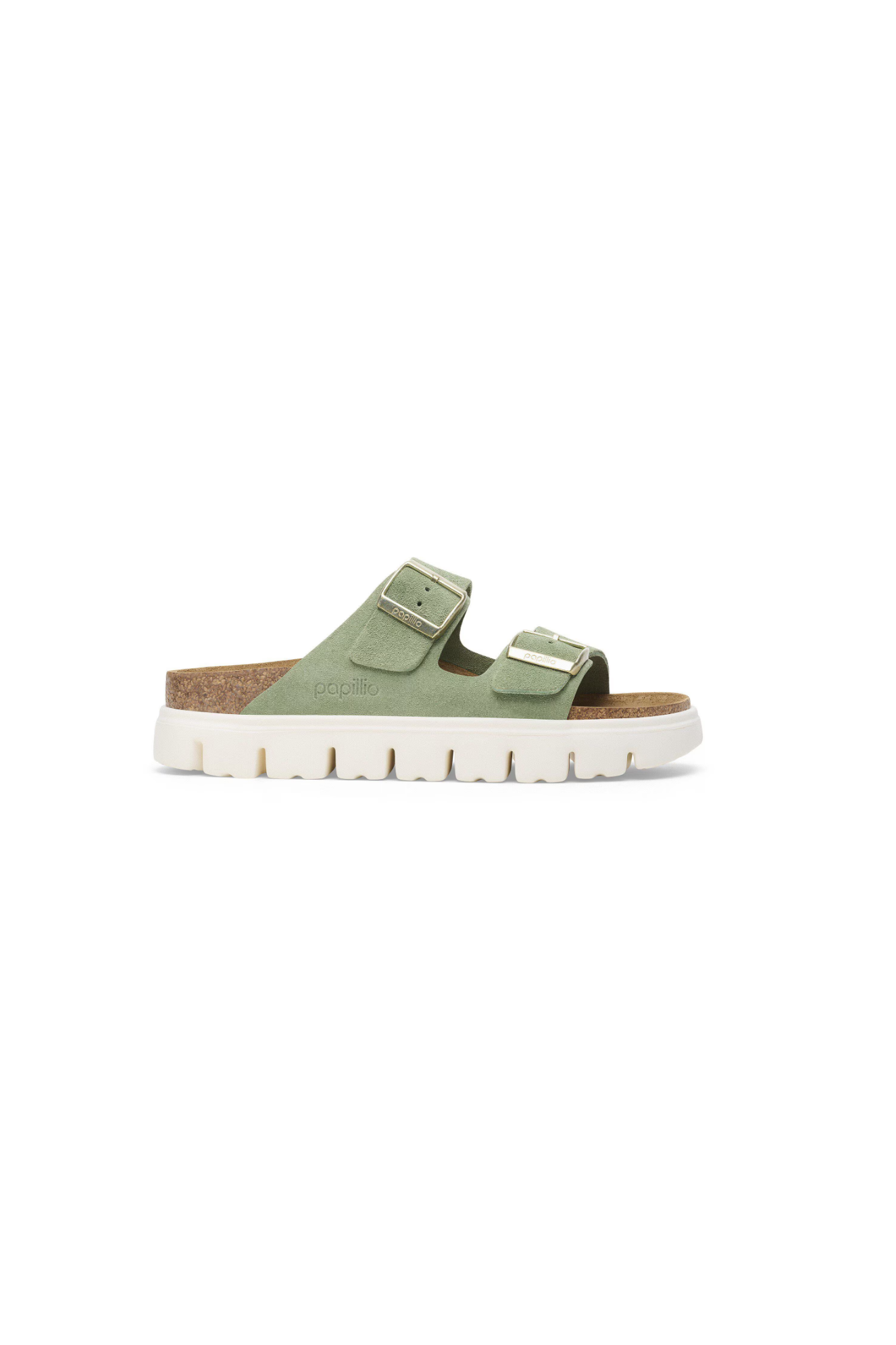 Birkenstock Papillio Arizona Chunky Suede Leather | Green Tea | Narrow