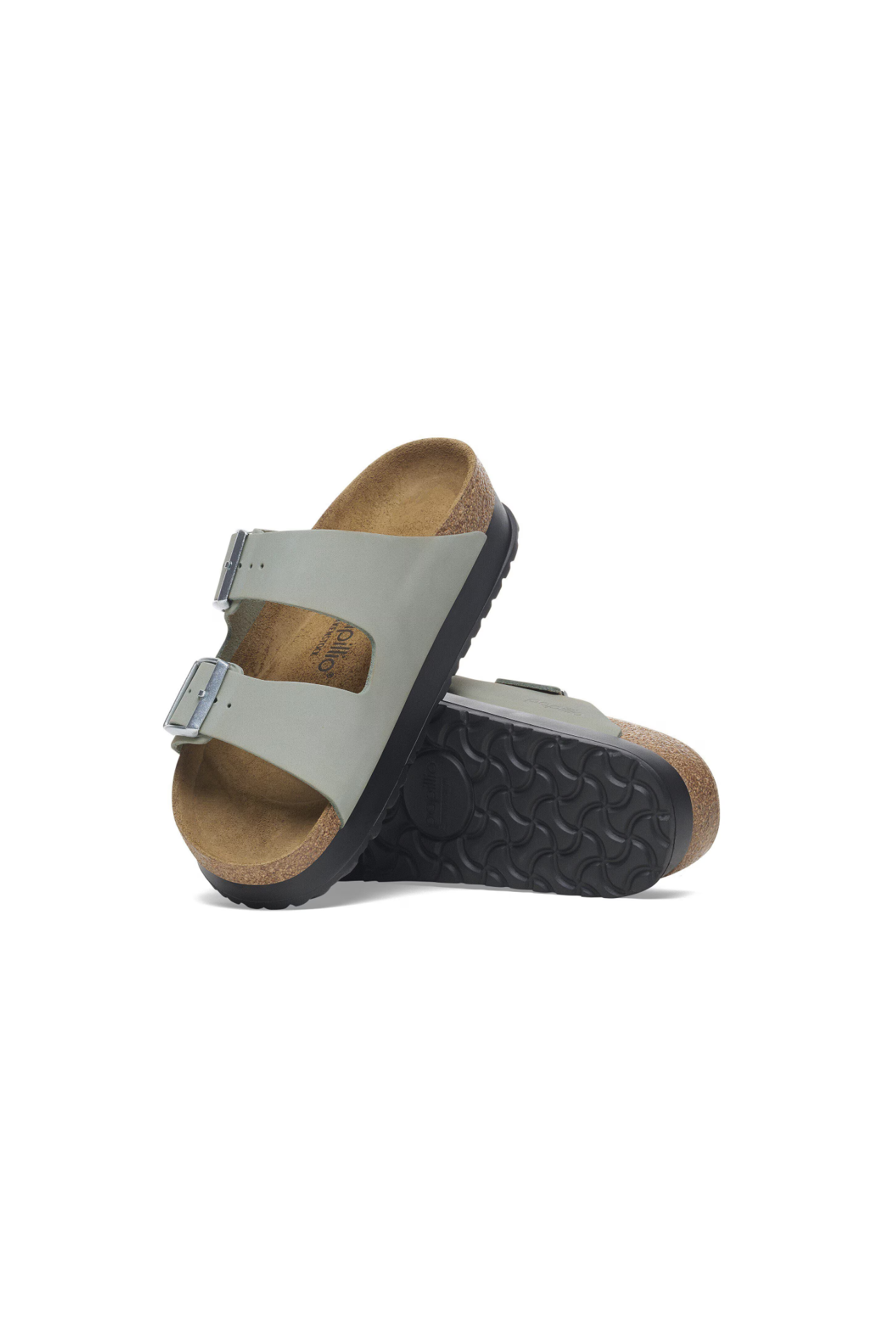 Birkenstock Arizona PAP Flex Platform Nubuck Leather | Pure Sage | Narrow