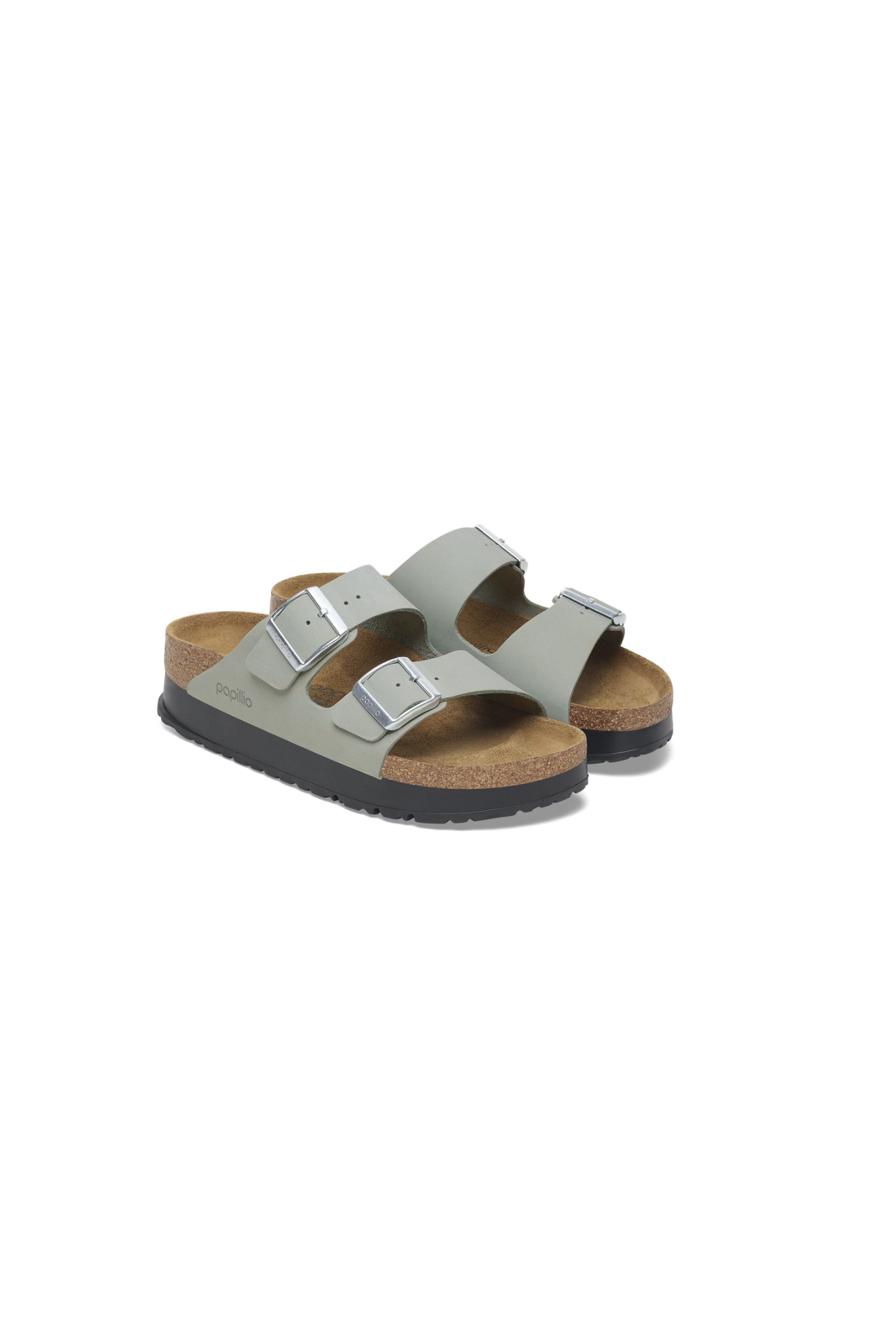 Birkenstock Arizona PAP Flex Platform Nubuck Leather | Pure Sage | Narrow