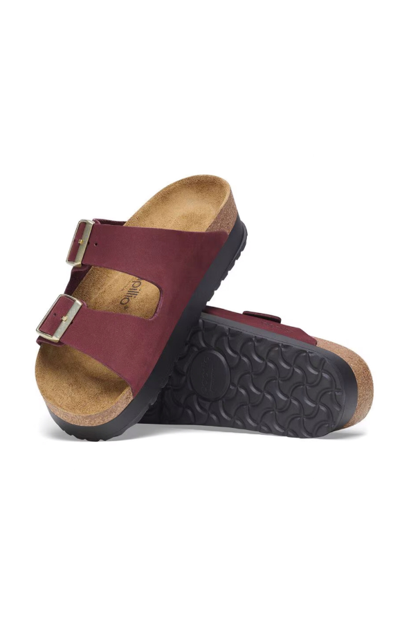 Birkenstock Arizona PAP Flex Platform Nubuck Leather | Zinfandel | Narrow