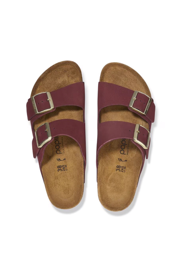 Birkenstock Arizona PAP Flex Platform Nubuck Leather | Zinfandel | Narrow
