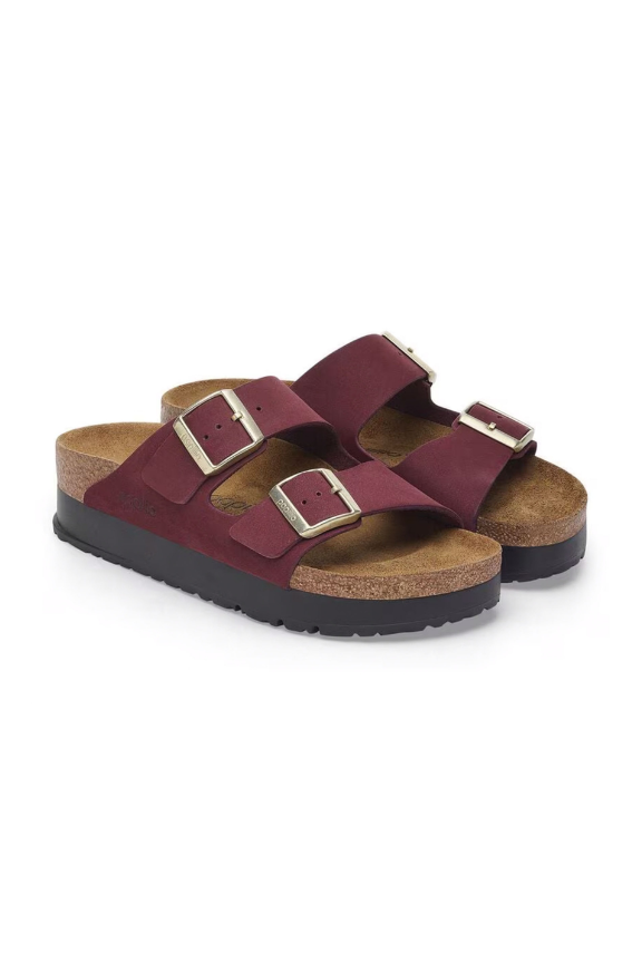 Birkenstock Arizona PAP Flex Platform Nubuck Leather | Zinfandel | Narrow
