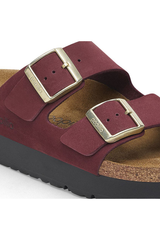 Birkenstock Arizona PAP Flex Platform Nubuck Leather | Zinfandel | Narrow