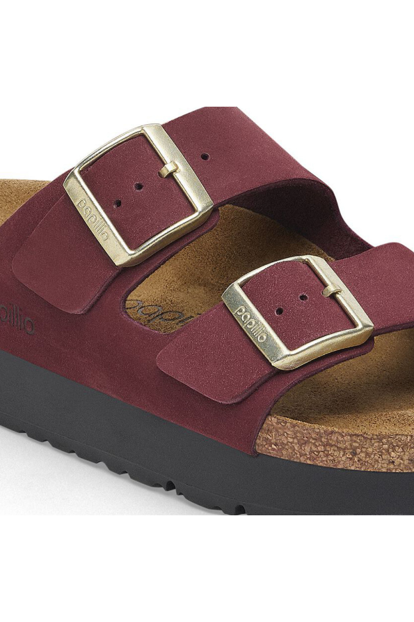 Birkenstock Arizona PAP Flex Platform Nubuck Leather | Zinfandel | Narrow