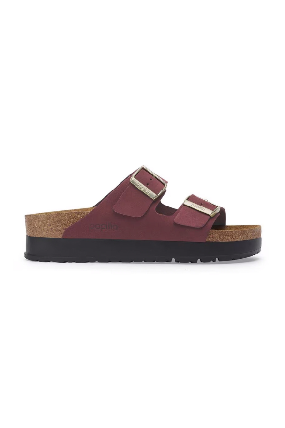 Birkenstock Arizona PAP Flex Platform Nubuck Leather | Zinfandel | Narrow