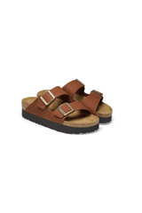 Birkenstock Arizona Platform Nubuck Leather | Pecan | Narrow