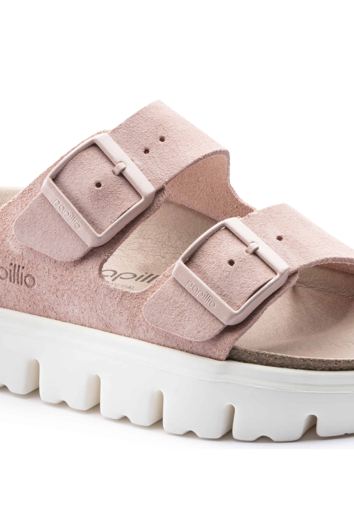 Birkenstock Arizona Platform Suede Leather | Soft Pink | Narrow