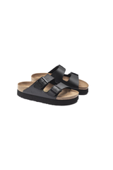 Birkenstock Arizona Platform Vegan Birko-Flor | Black | Narrow
