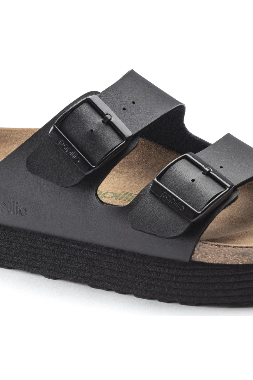 Birkenstock Arizona Platform Vegan Birko-Flor | Black | Narrow