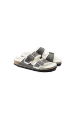 Birkenstock Arizona Shearling Embossed Oiled Leather | Iron | Regular