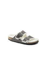 Birkenstock Arizona Shearling Embossed Oiled Leather | Iron | Regular
