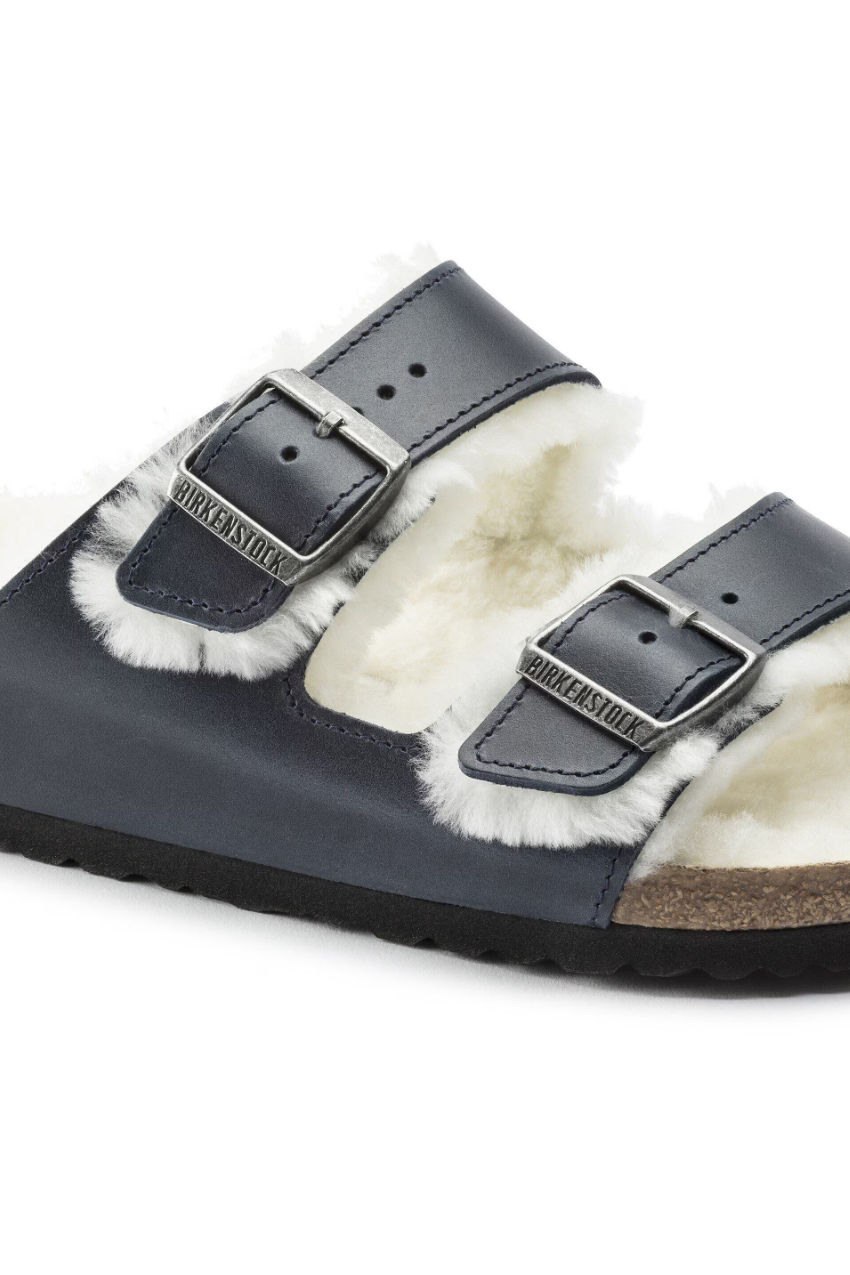 Birkenstock Arizona Shearling Oiled Leather | Navy | Regular