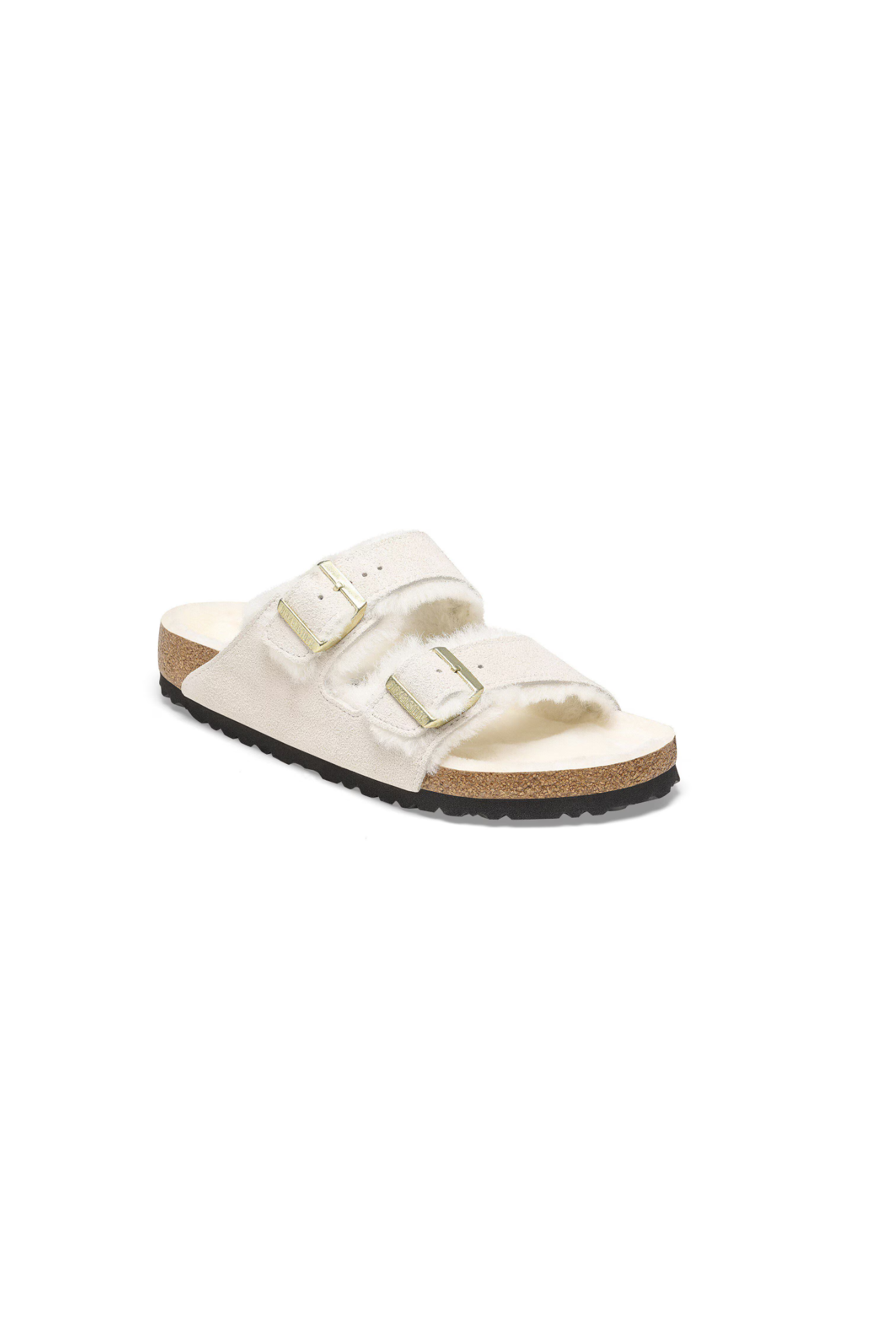 Birkenstock Arizona Shearling Suede Leather Antique | White | Narrow