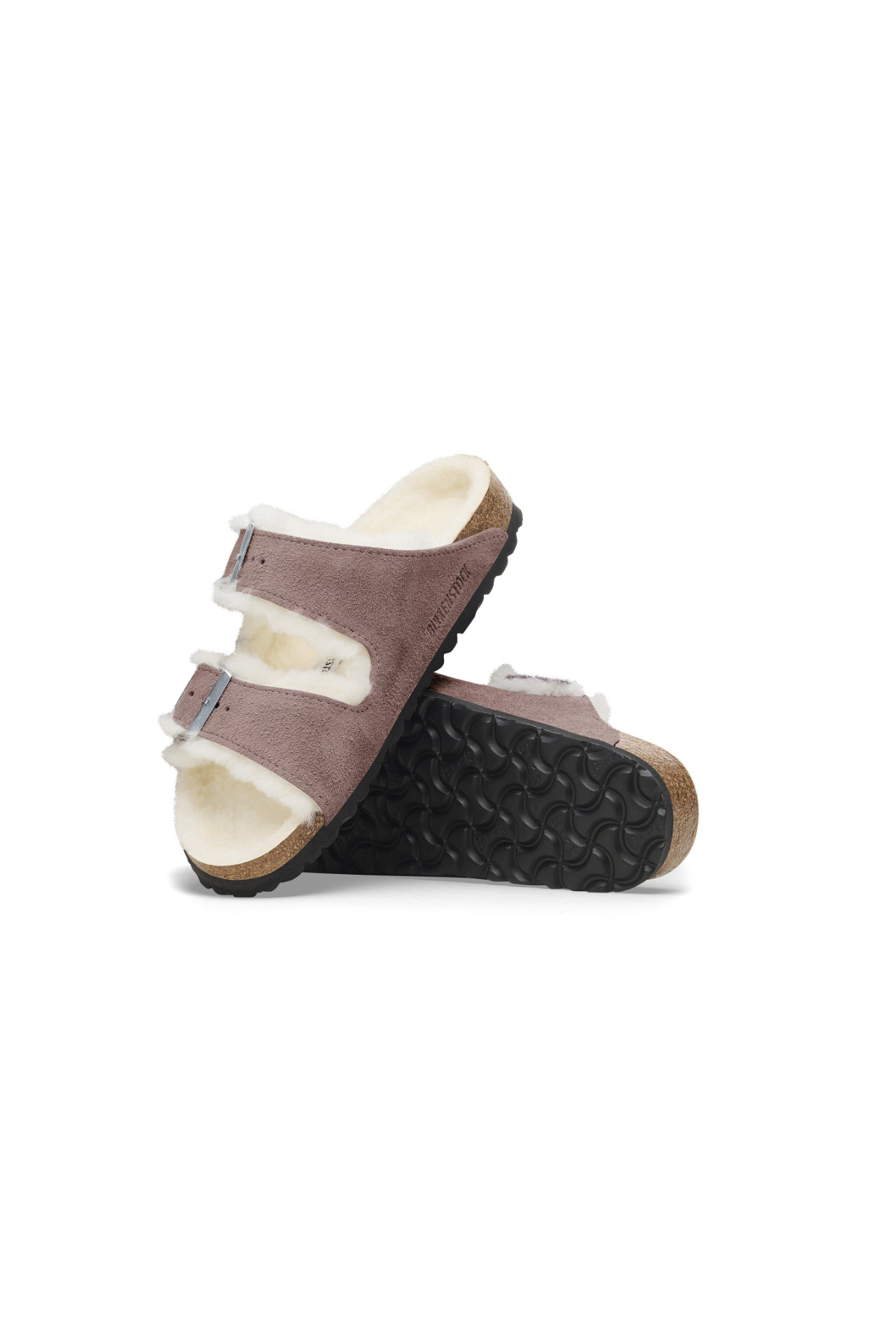 Birkenstock Arizona Shearling Suede Leather Faded | Purple | Narrow