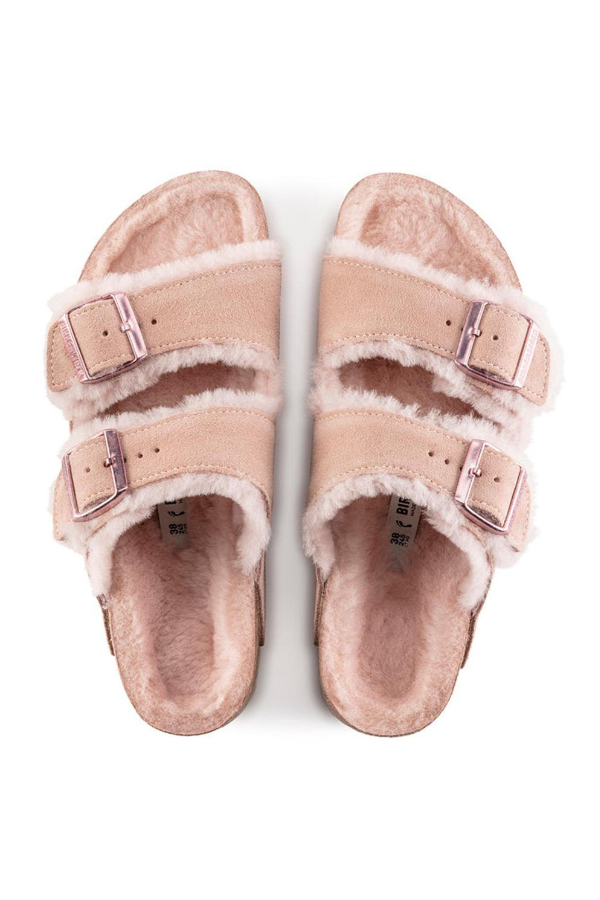 Birkenstock Arizona Shearling Suede Leather | Light Rose | Regular