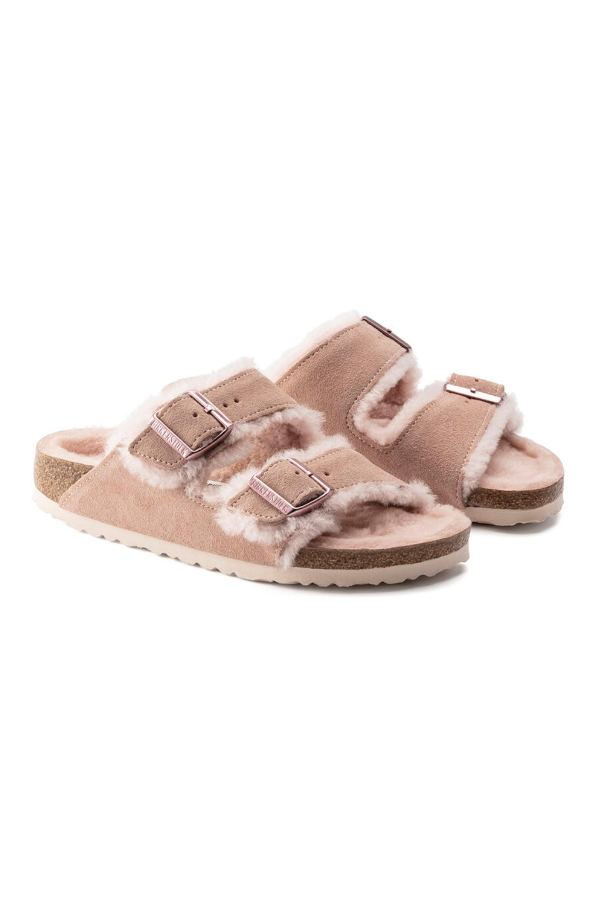 Birkenstock Arizona Shearling Suede Leather | Light Rose | Regular