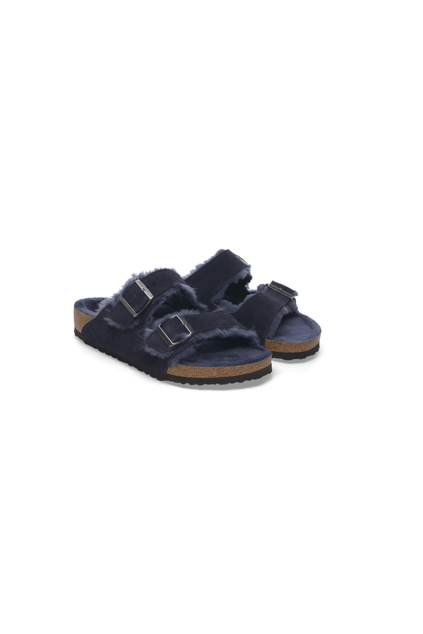 Birkenstock Arizona Shearling Suede Leather | Midnight Blue | Narrow