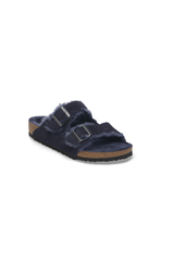 Birkenstock Arizona Shearling Suede Leather | Midnight Blue | Narrow