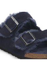Birkenstock Arizona Shearling Suede Leather | Midnight Blue | Narrow