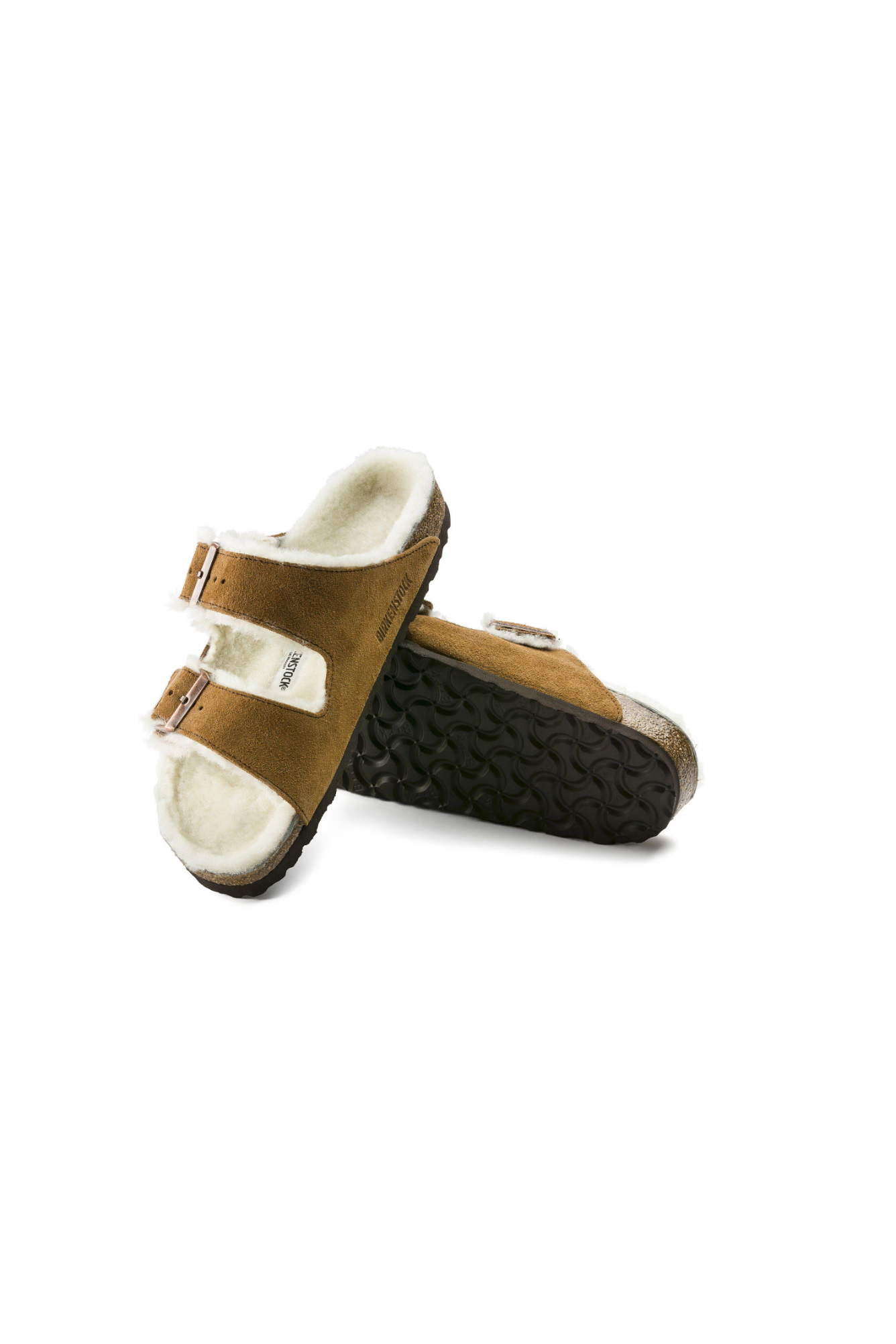 Birkenstock Arizona Shearling Suede Leather | Mink | Narrow