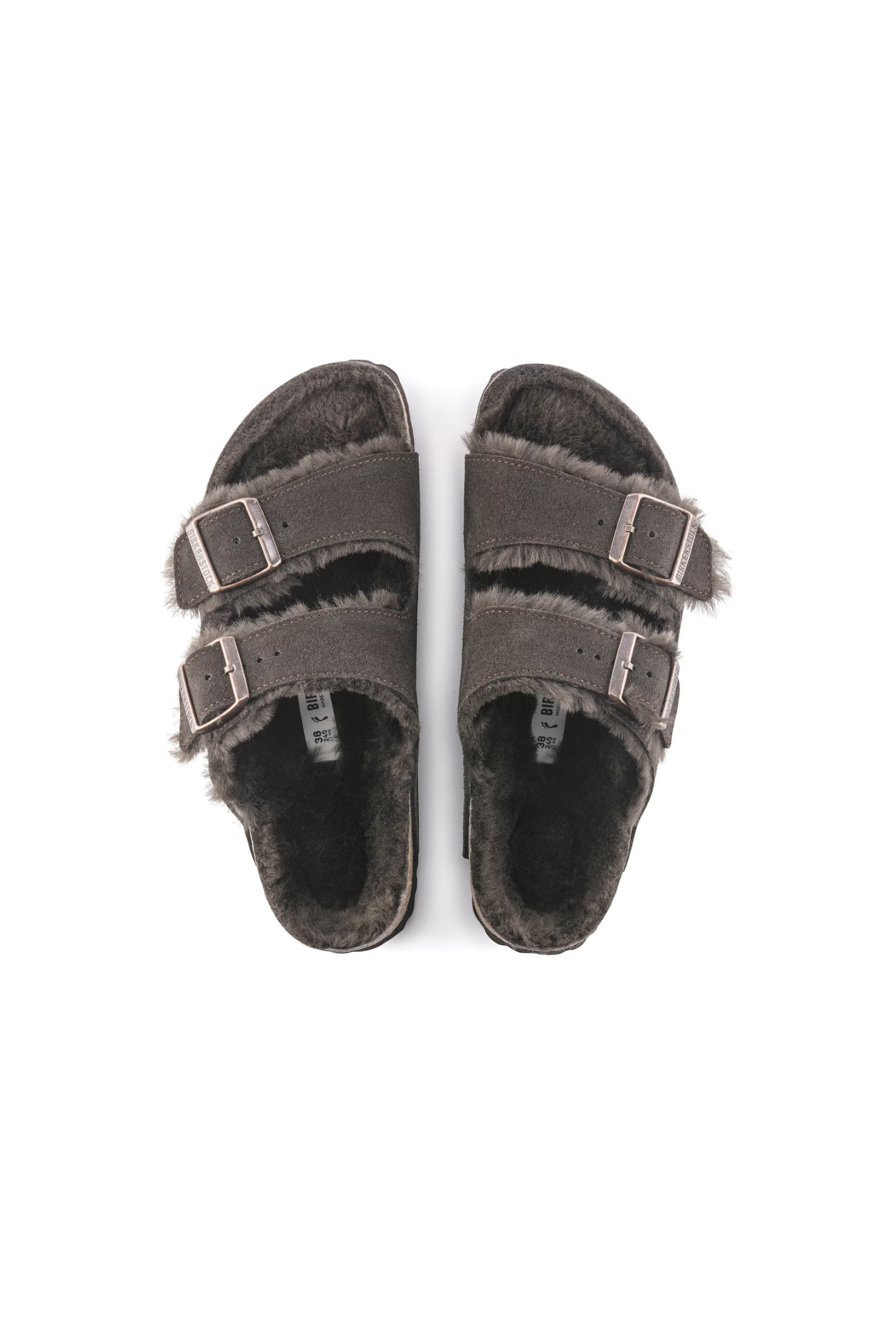 Birkenstock Arizona Shearling Suede Leather | Mocha | Narrow