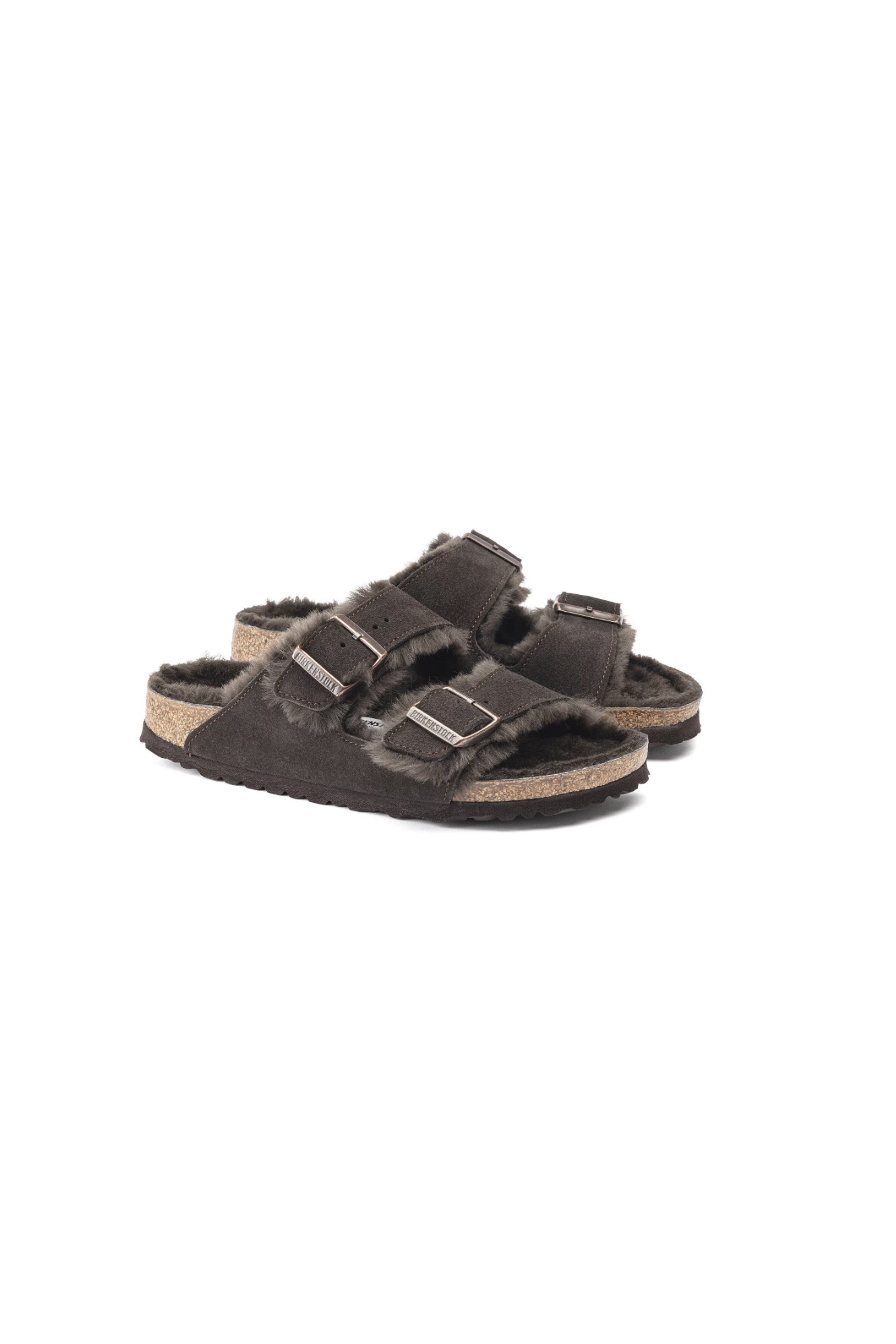 Birkenstock Arizona Shearling Suede Leather | Mocha | Narrow
