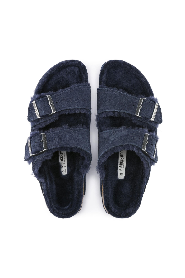 Birkenstock Arizona Shearling Suede Leather | Night | Narrow