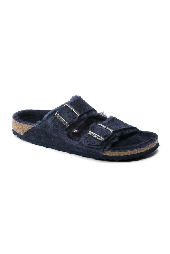 Birkenstock Arizona Shearling Suede Leather | Night | Narrow