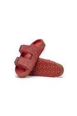 Birkenstock Arizona Shearling Suede Leather | Sienna Red | Narrow