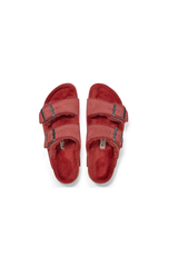 Birkenstock Arizona Shearling Suede Leather | Sienna Red | Narrow