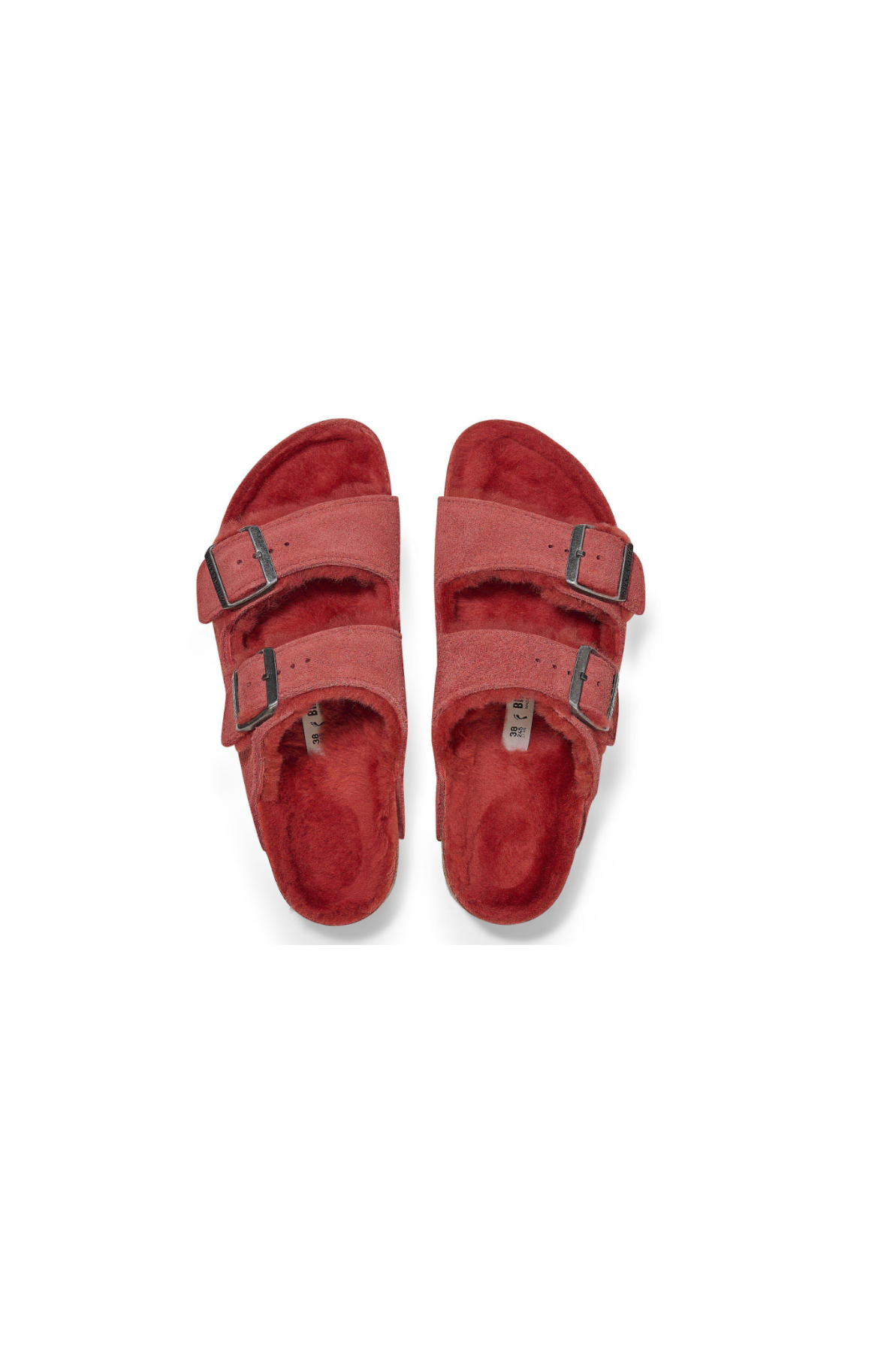 Birkenstock Arizona Shearling Suede Leather | Sienna Red | Narrow