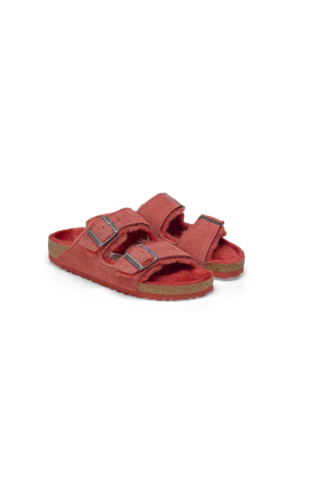 Birkenstock Arizona Shearling Suede Leather | Sienna Red | Narrow