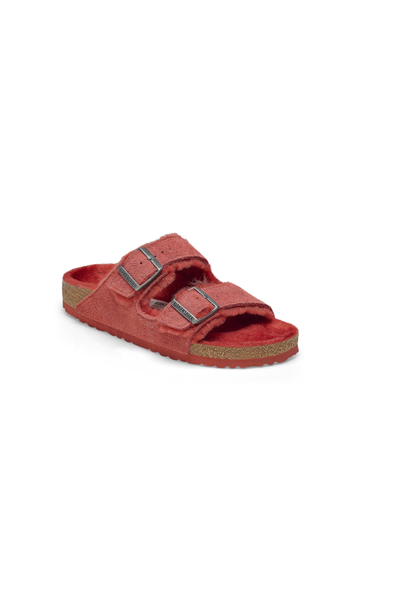 Birkenstock Arizona Shearling Suede Leather | Sienna Red | Narrow