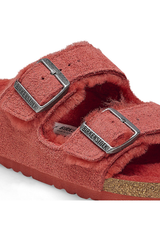 Birkenstock Arizona Shearling Suede Leather | Sienna Red | Narrow