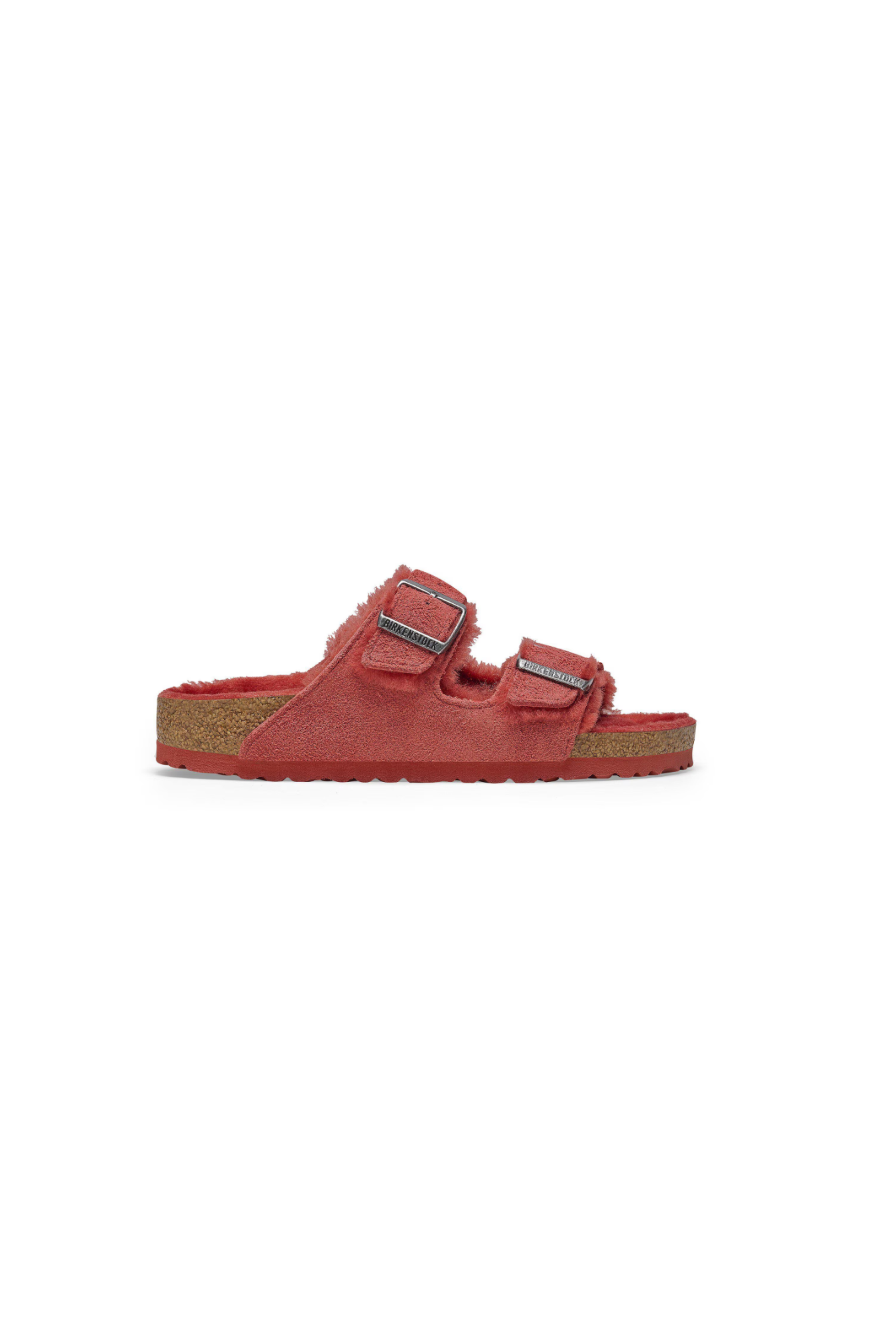 Birkenstock Arizona Shearling Suede Leather | Sienna Red | Narrow