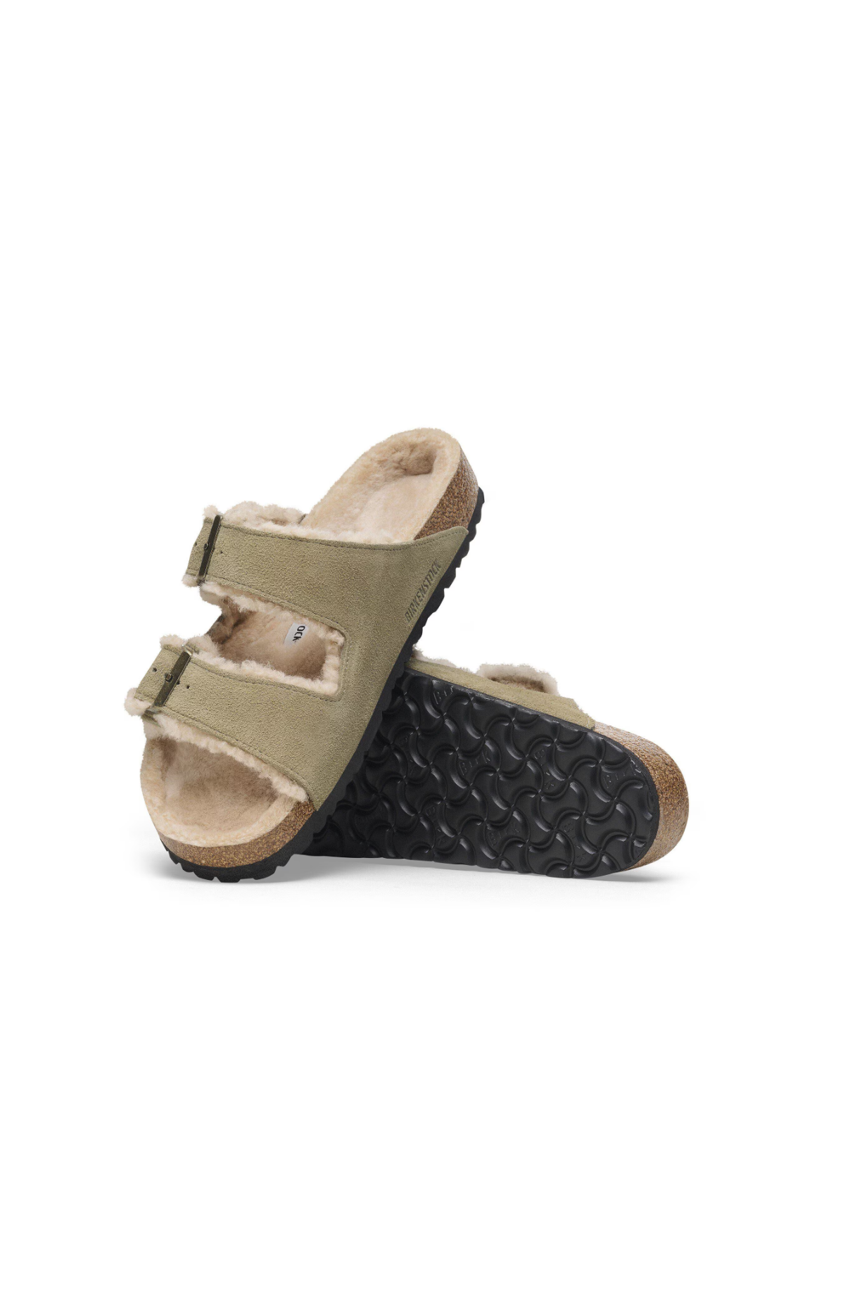Birkenstock Arizona Shearling Suede Leather | Taupe | Narrow