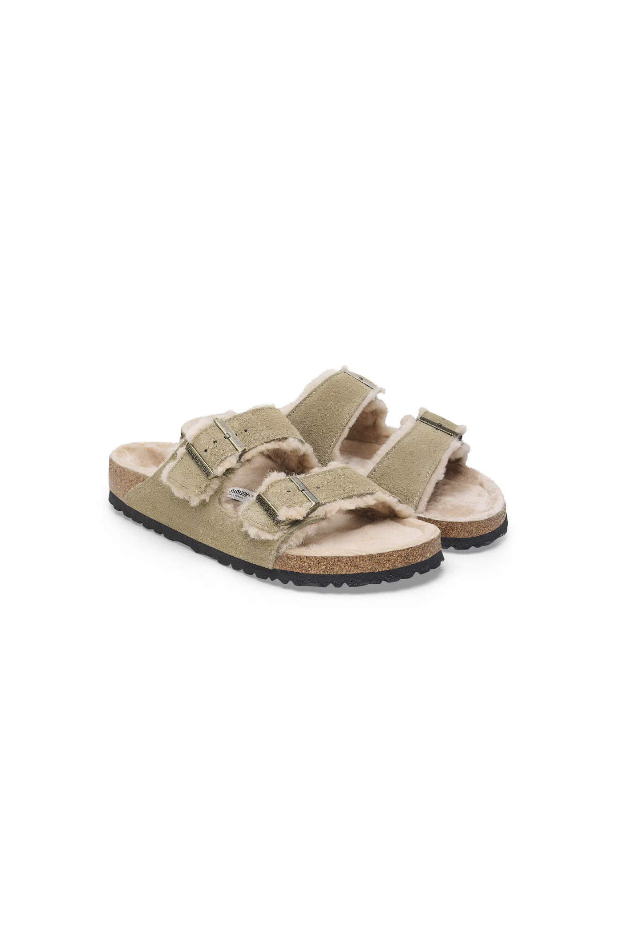 Birkenstock Arizona Shearling Suede Leather | Taupe | Narrow