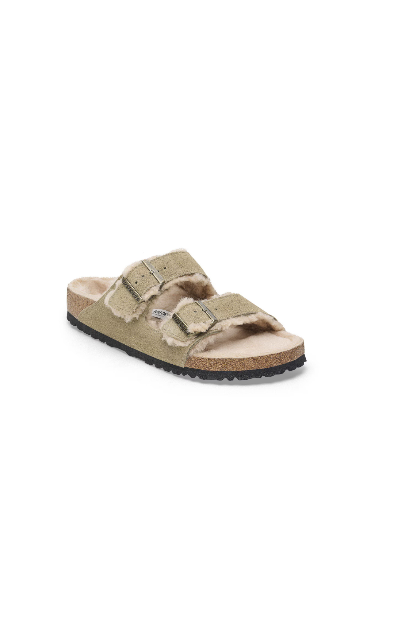 Birkenstock Arizona Shearling Suede Leather | Taupe | Narrow