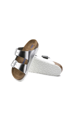 Birkenstock Arizona Soft Footbed Natural Leather Metallic | Silver | Regular