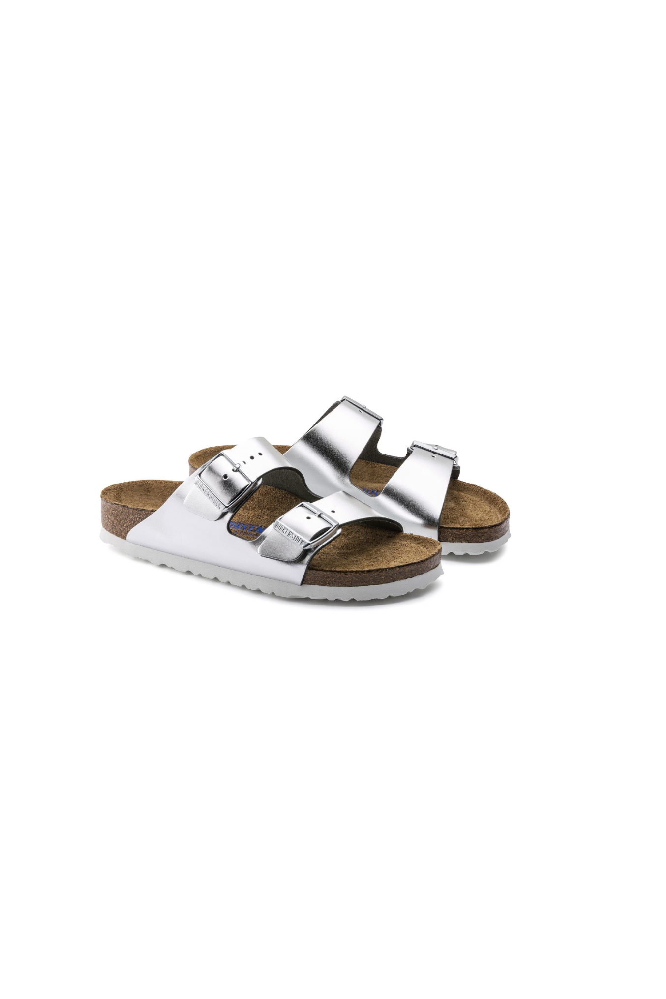 Birkenstock Arizona Soft Footbed Natural Leather Metallic | Silver | Regular
