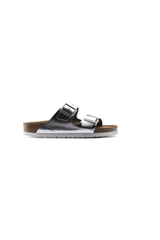 Birkenstock Arizona Soft Footbed Natural Leather Metallic | Silver | Regular