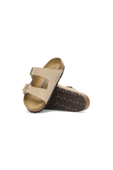Birkenstock Arizona Soft Footbed Nubuck Leather | Sandcastle | Narrow
