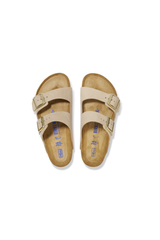Birkenstock Arizona Soft Footbed Nubuck Leather | Sandcastle | Narrow