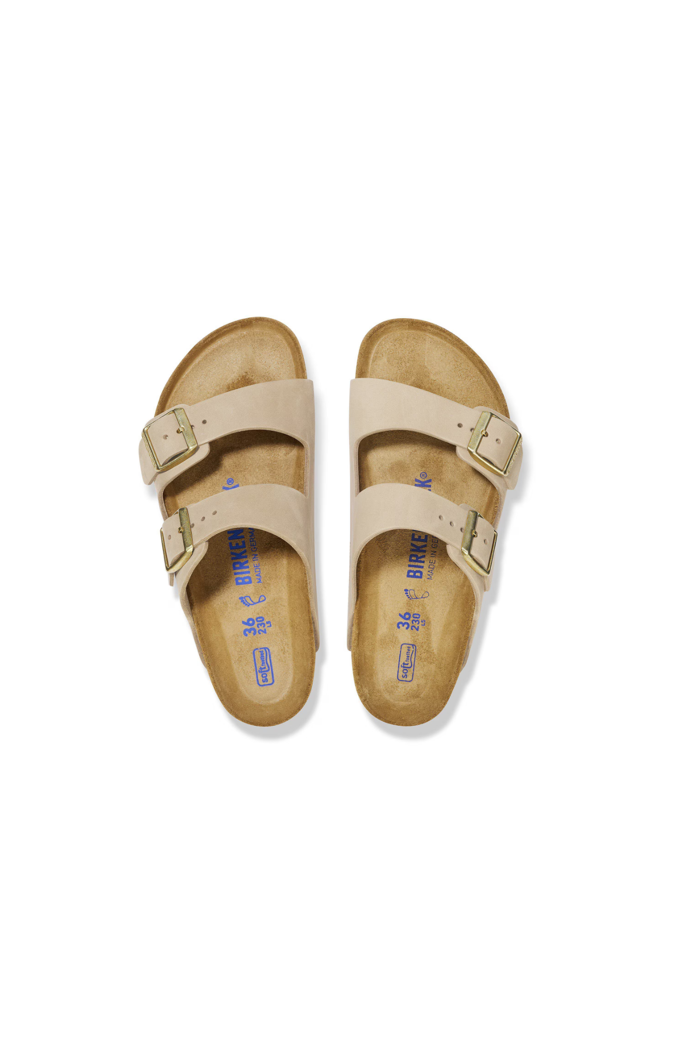 Birkenstock Arizona Soft Footbed Nubuck Leather | Sandcastle | Narrow