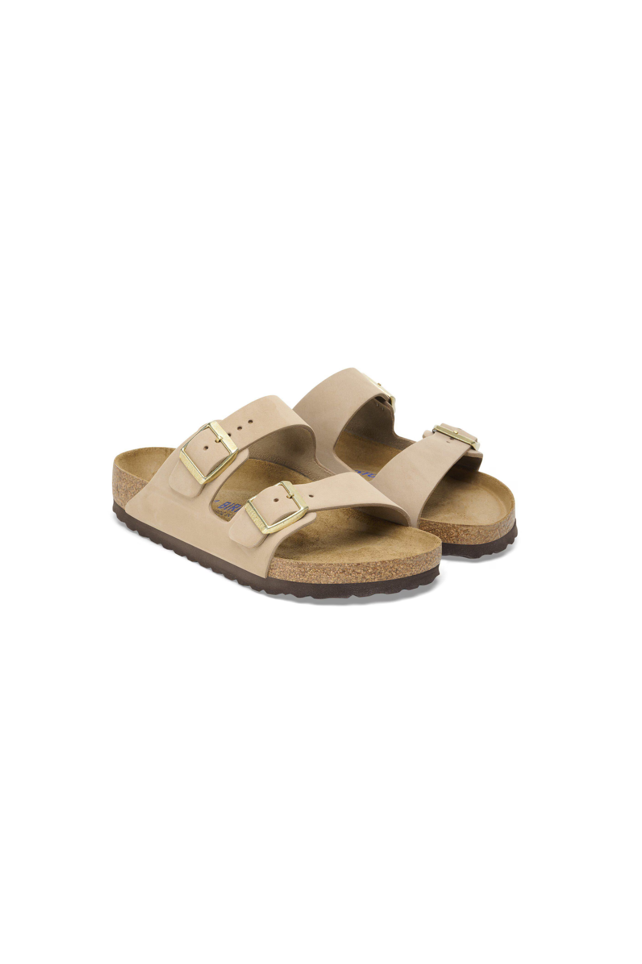 Birkenstock Arizona Soft Footbed Nubuck Leather | Sandcastle | Narrow