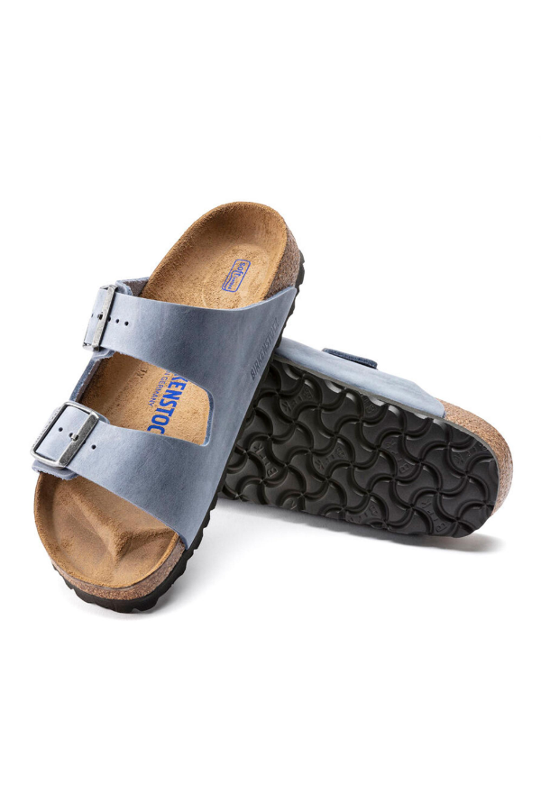 Birkenstock Arizona Soft Footbed Oiled Leather | Dusty Blue | Narrow