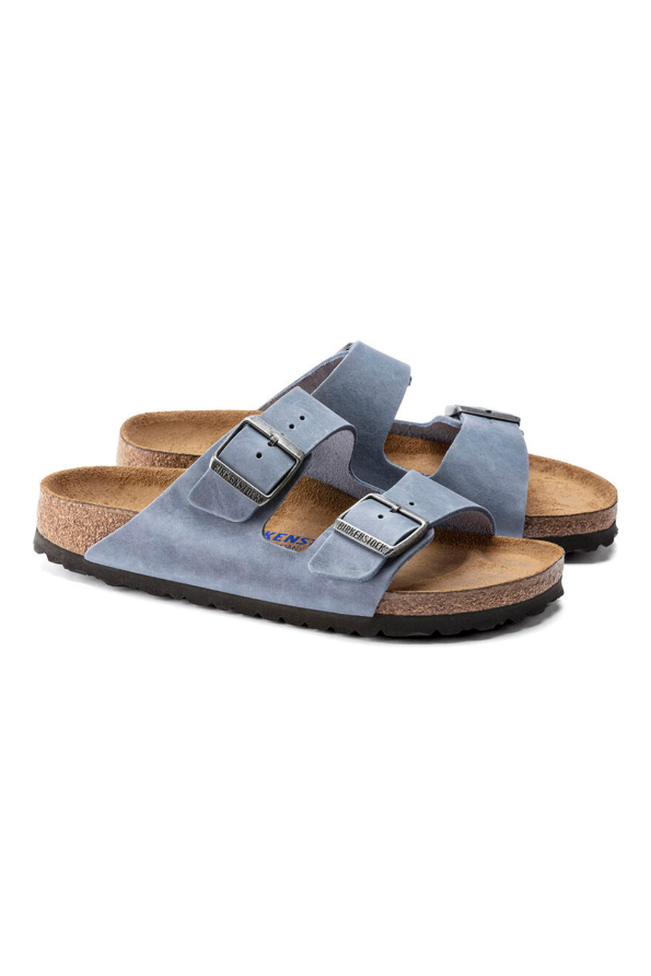 Birkenstock Arizona Soft Footbed Oiled Leather | Dusty Blue | Narrow