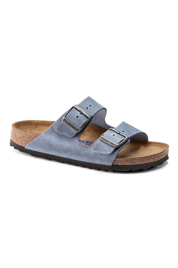 Birkenstock Arizona Soft Footbed Oiled Leather | Dusty Blue | Narrow